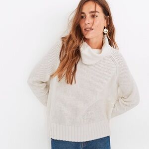 Madewell Eastbrook Turtleneck Cross Back Sweater in Bright Ivory Size XXS